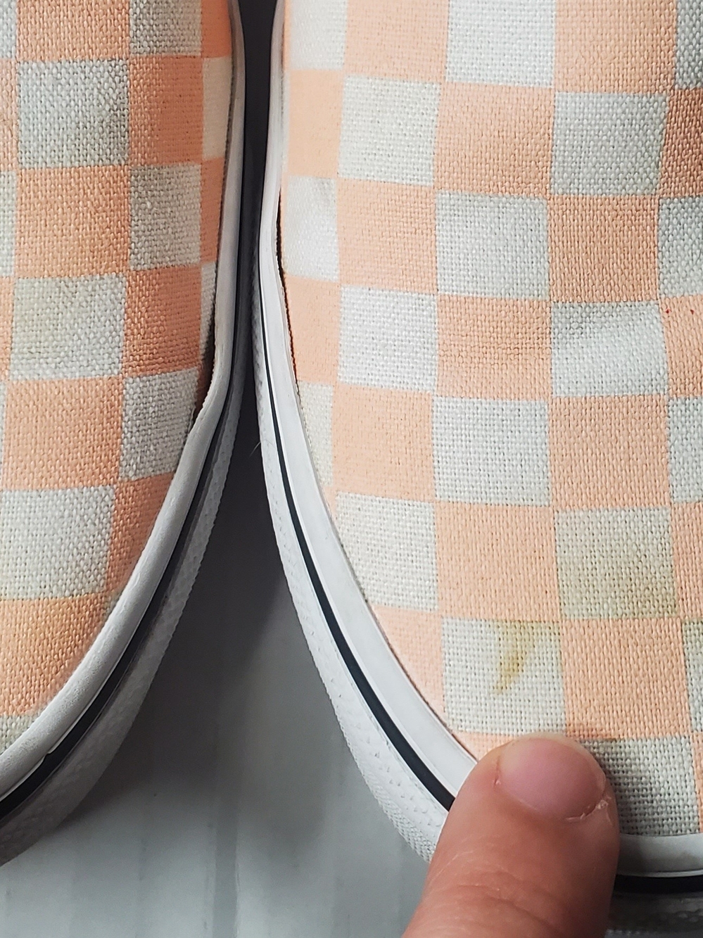 Vans Slip-On Checkerboard Peach/White Shoes Womans 10 - Picture 7 of 8